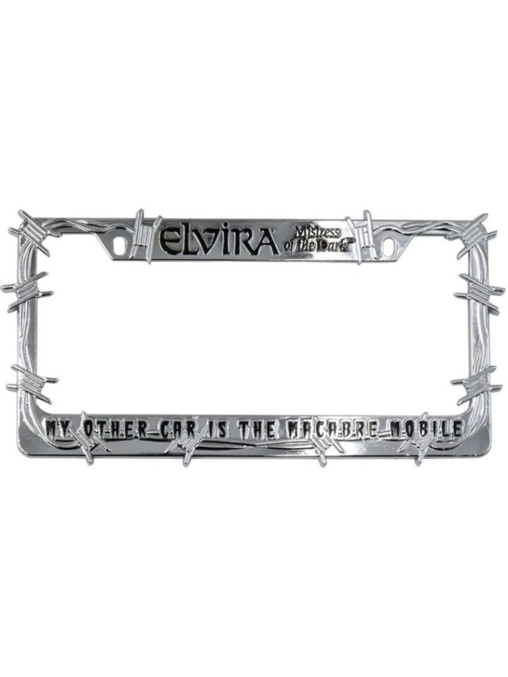 Kreepsville 666 Gothic ELVIRA Mobile Macabre Barb Wire License Plate Frame Auto